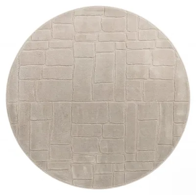 Immagine prodotto di Tappeto Paco Home per soggiorno, pelo alto, stile scandinavo/bohémien, geometrico, astratto, tinta unita, lavabile, diametro 120 cm