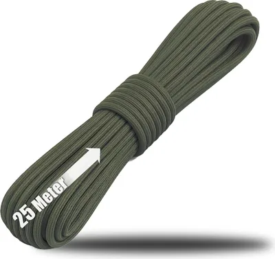 Produktbild von COM-FOUR® Paracord Schnur Ø 4 mm, 25 m - Seil mit 7 Kern Strängen für Boot, Camping, Outdoor - Nylonseil mit 250 Kg Tragkraft - Zeltseil, Abspannseil, Allzweckseil