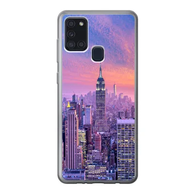 Produktbild von MuchoWow® Handyhülle Schutzhülle Hülle für Samsung Galaxy A21s New York - Farben - Skyline Silikon Softcase Handy Hülle - Hartschale