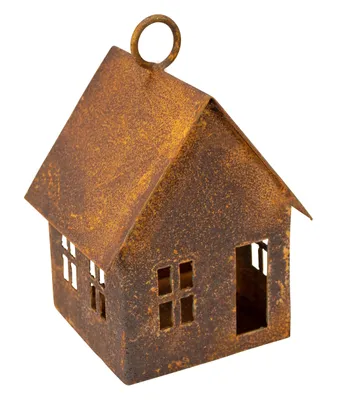 Produktbild von Edelrost Haus zum Aufhängen Metall Windlicht Gartendeko Rost Rostdeko