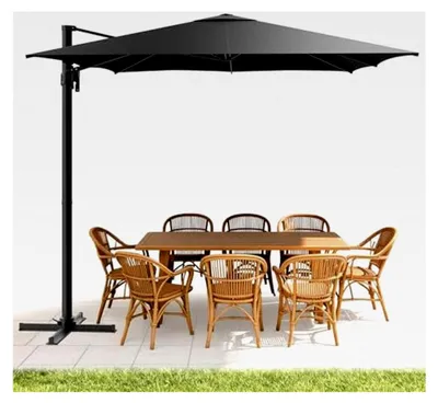 Produktbild von Ampelschirm 300 x 300 cm: UV-Schutz 50+ & 360° Rundumabdeckung, windfest aus Aluminium mit einfacher Höhenverstellung - Grau