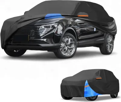 Produktbild von Autoabdeckung Wasserdicht Alle Wetter Automobil Outdoor Anti-UV Sonnenregen Schutz Vollabdeckung fš¹r Nissan Qashqai 210D Oxford-Stoff Schwarz Blau mit Reflektierenden Streifen