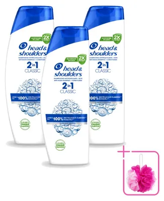 Imagen del producto de 3 unidades de champú 2 en 1 clásico Head & Shoulders para combatir la caspa, 400 ml - Paquete ahorro