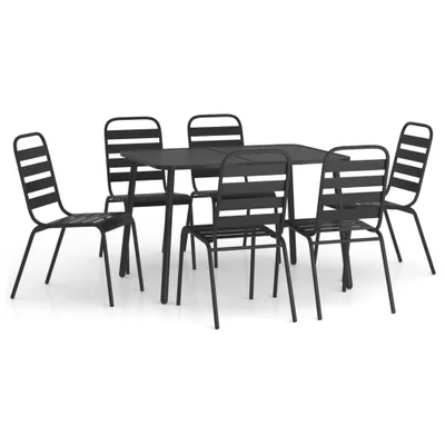 Immagine prodotto di vidaXL Set da pranzo da giardino 7 pezzi in acciaio antracite