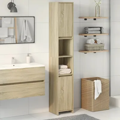Produktbild von Maison Exclusive - Badezimmerschrank Sonoma-Eiche 30x30x183,5 cm Holzwerkstoff