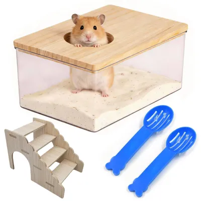 Immagine prodotto di Bagno di sabbia criceto - Bagno igienico per criceti - Trasparente - 18,5 x 12,5 x 8,5 cm