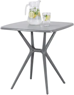 Image de Table carrée de jardin Becky, 72 x 72 cm | Couleur : gris | Dimensions : 72x72x76 cm