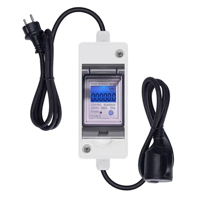 Produktbild von CEE Adapter 230V 16A IP67 Mobiler Digital Stromzähler 1.5Meter KWH Messgerät LCD Stromzähler Geeicht mit Kabel LED Reset Camping Wohnmobile E-Auto, B