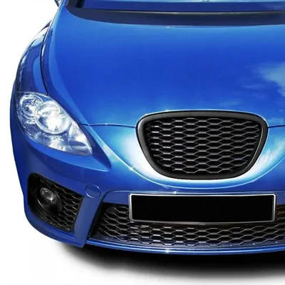 Kühlergrill Sportgrill Gitter Front Grill Waben Emblem Schwarz für Seat Leon 1P – Produktansicht