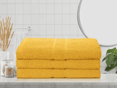 Produktbild von 2x Badetuch DONNA 70x120 gelb, 100% Baumwolle