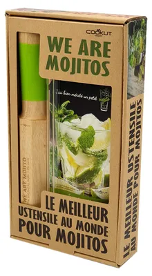 Mojito-Geschenkset – 4-in-1-Werkzeug, 2 Glasstrohhalme, Rezeptbuch
