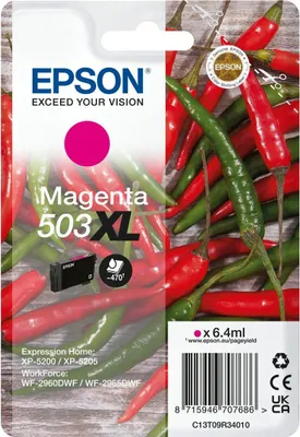 Obrázok produktu pre Epson Singlepack Magenta 503XL Ink, Vysoký (XL) výnos, Purpurová, 6,4 ml, 1 kusov, Balenie po jednom kuse