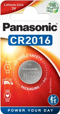Zdjęcie produktu dla Panasonic CR2016 - LITHIUM COIN, Jednorazowa bateria, Alkaliczny, 3 V, 1 szt., 90 mAh, 1,6 g