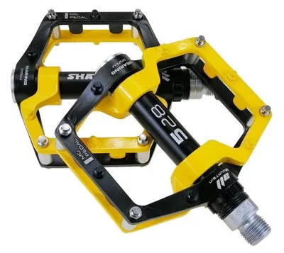 Immagine prodotto di Pedali per bicicletta da mountain bike, in alluminio, attacco 9/16", cuscinetti sigillati, piattaforma antiscivolo, colore giallo