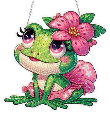 Diamond Painting Hänger, Acryl, doppelseitig, Frosch, DIY-Set