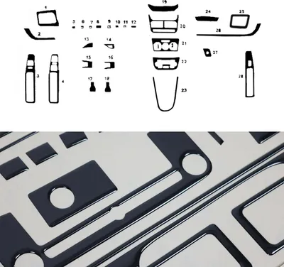 Image de Décoration intérieure Cockpit pour Fiat Doblo 2000-2010 Piano Noir Optique 25pcs