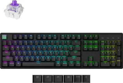 Obrázok produktu pre Keychron K10 HE, Káblový a bezdrôtový, USB + RF Wireless + Bluetooth, Magnetic-mechanical key switch, QWERTY, RGB LED, Čierna