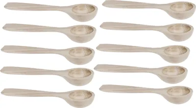 Obrázok produktu pre Drevená lyžička 8 cm guľôčka na soľ a cukor 10 kusov