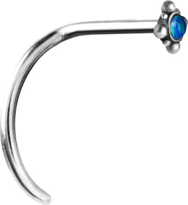 Produktbild von Karisma Tribal Nasenpiercing Edelstahl 316L Opal 0,8mm Nasenstecker - Stein 2,35mm Farbwahl - Weiss Opal