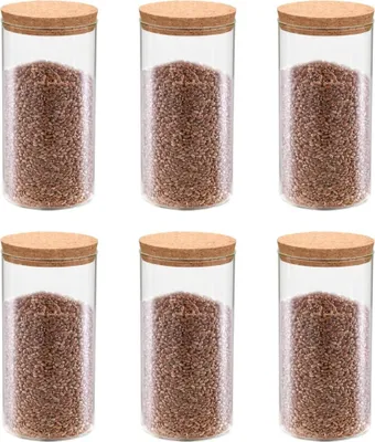 Produktbild von Vorratsgläser mit Korkdeckel 6 Stk. 1400 ml , Vorratsdosen Design 2024
