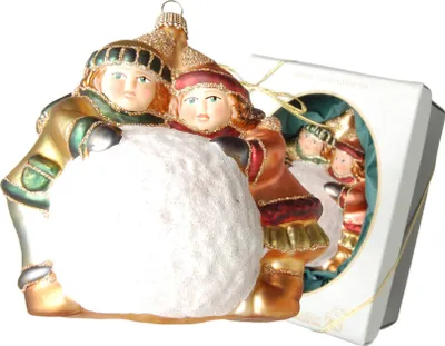 Produktbild von Krebs Glas Lauscha Christbaumschmuck - Multicolor - Emma & Emilio mit Schneeball