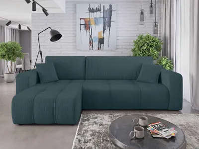 Produktbild von Couchgarnitur Sofa Sofagarnitur ALICE im Cord Stoff in L Form mit Schlaffunktion und Bettkasten Wohnlandschaft