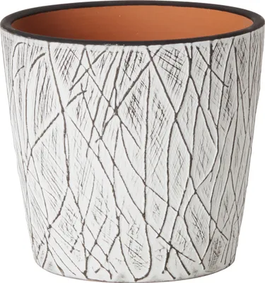 Produktbild von Blumenübertopf "Twig" aus Keramik Ø 7 cm / H 6 cm schwarz-weiß Übertopf aus Keramik – Blumentopf Keramik