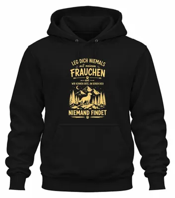 Immagine prodotto di Felpa con cappuccio, colore nero, taglia XXL, con la scritta "Non metterti mai contro la mia padrona" (tono sarcastico)