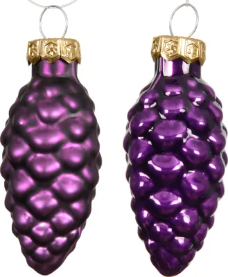 Produktbild von Christbaumschmuck Zapfen 6cm Glas 12 Stück - Feige
