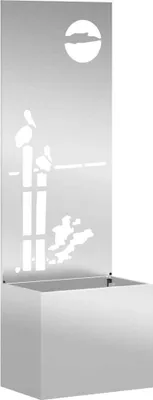 Zdjęcie produktu dla Donica Ogrodowa Z Dekoracyjną Płytą Srebrny 50 X 140 Cm Lumarko!