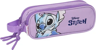 Image de Trousse double multi-usages Stitch Sweet Bleu Violet 21 x 8 x 6 cm