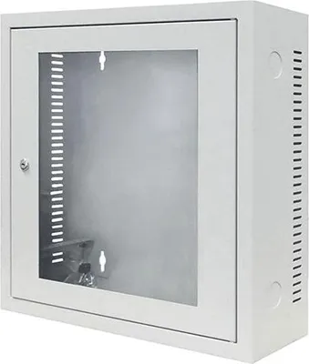 Produktbild von 3HE Wandschrank Weiß mit Glastür 185mm tief