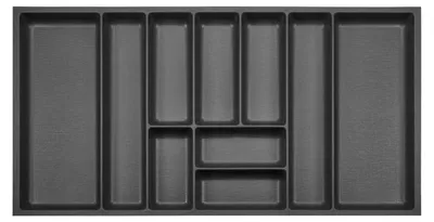 Produktbild von Besteckeinsatz Besteckkasten - 891 x 473 mm - Anthrazit - Für Schublade mit 500 mm Tiefe