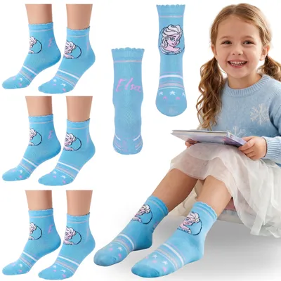Produktbild von DISNEY Die Eiskönigin Socken-Set, druckfreie lange Socken für Mädchen – 3er-Pack, 23/26 EU