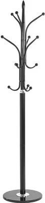 Produktbild von Unyqoos® Stilvoller moderner Garderobe schwarz mit Marmorbasis und Chromhaken