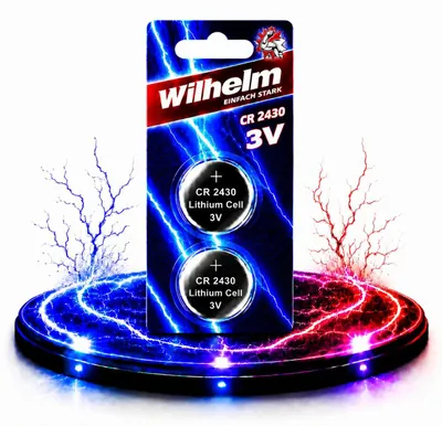 Produktbild von 2 x Wilhelm CR2430 Blister Lithium Knopfzellen