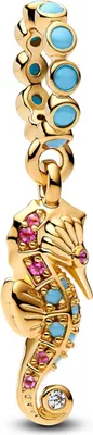 Produktbild von Seepferdchen Charm-Anhänger, IP Gold von PANDORA Moments