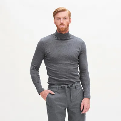 Produktbild von Herren-Rollkragen-Shirt „Helge“ in Grey Melange von Living Crafts