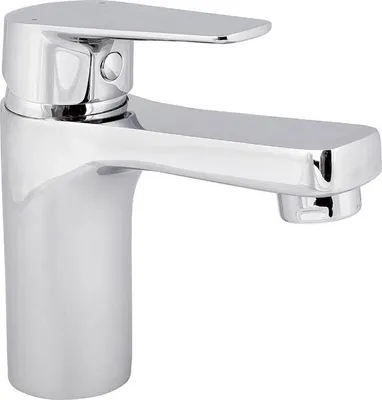 A close-up studio shot of a single chrome faucet against a white background.