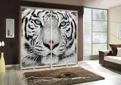 Productafbeelding van Kledingkast GILES: Schuifdeurkledingkast met grafische prints, 205x215 cm