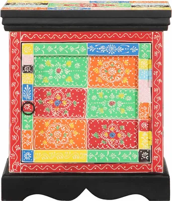 Immagine prodotto di Comodino Multicolore 40x35x45 cm in Legno Massello Mango