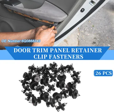 Image de 26 Clips Voiture Fixation Pour Panneau De Porte pour Audi Tt Quattro 2008-2015, En Nylon Durable Noir Et Blanc, Outil Polyvalent Pour Enlever Les Panneaux De Garniture De Voiture