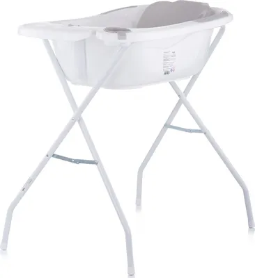 Produktbild von CHIPOLINO Badewanne mit Matte und Ständer Vela 87cm Grau