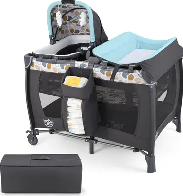 Immagine prodotto di COSTWAY 5 in 1 co-sleeper baby, lettino da viaggio con materasso, lettino da viaggio, culla con ruote, lettino per bambini fino a 36 mesi