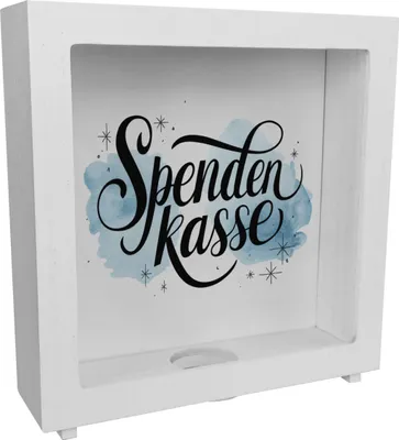 Produktbild von Spendenkasse Aquarell-Illustration Rahmen Spardose aus Holz