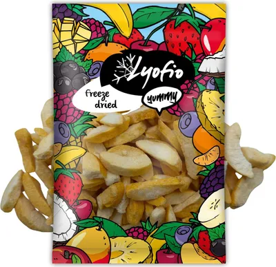 Produktbild von Lyofio gefriergetrocknete Pfirsichscheiben 100 g – schonend gefriergetrocknet, 100 % Frucht, ohne Zuckerzusatz und Konservierungsstoffe