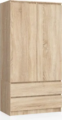 Zdjęcie produktu dla BDW Szafa 2 drzwi 2 szuflady, lustro, dąb Sonoma, 180x90x51