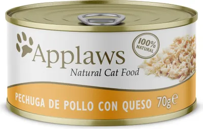 Productafbeelding van APPLAWS kattenvoer, blikjes met kip en kaas, 24 stuks à 70 gram