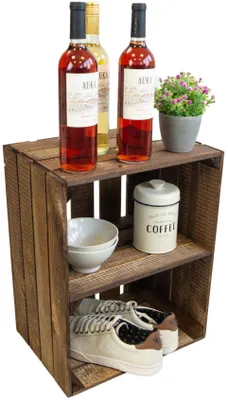 Produktbild von Obstkistenregal quer "Johanna" schwarzbraun