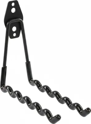 Obrázok produktu pre Vlnitý nástenný háčik 19 cm náradie garáž záhradné náradie 25 kg bicykle čierny